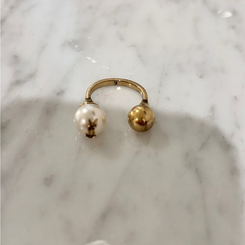 YSL Gold and Pearl Women's Ring